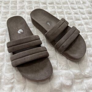 Varley Women's 9 Wate Cinder Gray Slides Slippers ~ Casual Lounge